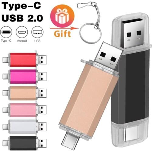 OTG Type c pendrive 256GB 128GB 64GB memoria usb flash drive 32GB 16GB cle usb 2.0 Pen drive 8GB 4GB for phone flash usb stick