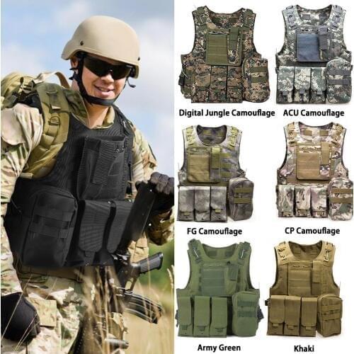 USMC Airsoft CS Military Tactical Vest Molle Combat Assault Plate Carrier Tactical Vest Outdoor Clothing Hunting Vest