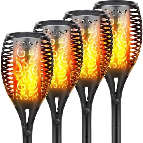 New 51LED/96LED Solar Flame Torch Light Flickering Waterproof Garden Decor Landscape Lawn Lamp Path Lighting Torch Outdoor Light