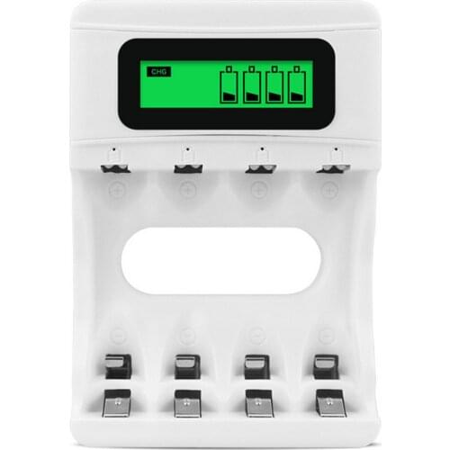 Besegad 4 Slots LCD Battery Charger Smart Intelligent Battery Chargers Quick Charging USB Electrical Tools for AA AAA Battery