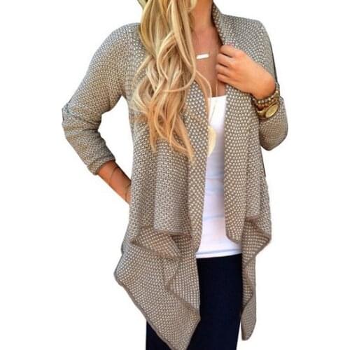 2021 Winter New Women Long Sleeve Thick Sweaters Cardigans Casual Solid Irregular Knitted Sweater Outwear Winter Coat