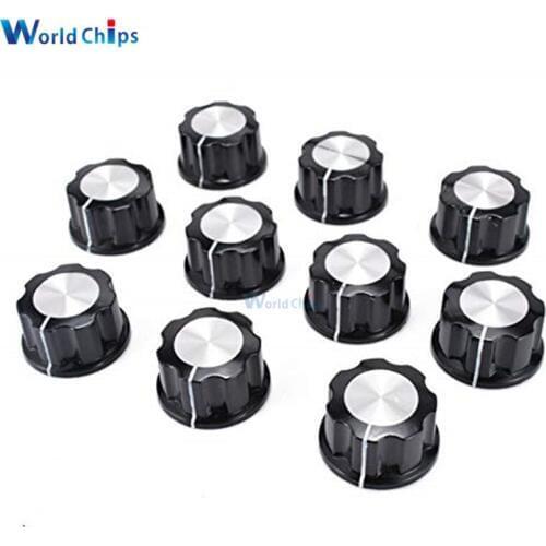 10PCS 16mm Top Rotary Control Turning Knob for Hole 6mm Dia Shaft Potentiome​ter 16mm Width x 12mm Height