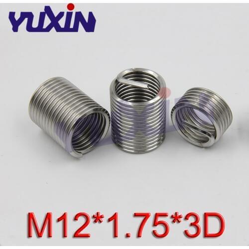 20Pcs M12*1.75*3D Screw Thread Insert A2 Stainless Steel 304 Fasteners Repair Tools Kit Coiled Wire Helical Screw Sleeve Set