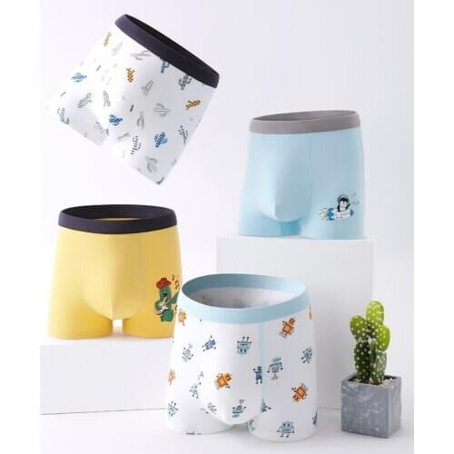 4pcs/lot Kids Underwear for Boys Cartoon Car Print Panties Cotton Comfortable Cute Underpants Toddler Baby Boxers Teen Clothes