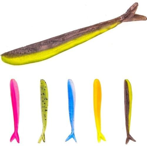 5Pcs/lot Split Tail Soft Fishing Baits 6cm 1.2g Silicone Bait Soft Grub Bait Bass Perch Fish Lure Fishing Tackle Accessories