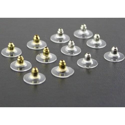 50Pcs/pack Earring Holders Stoppers Soft Nut Silicone Heavy Duty Rubber Earring Backs Sleeves