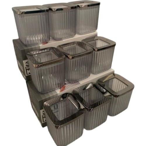 9 pcs storage container Set 800 Ml Smoked Color Storage Container Air Does Not Cover smoke color