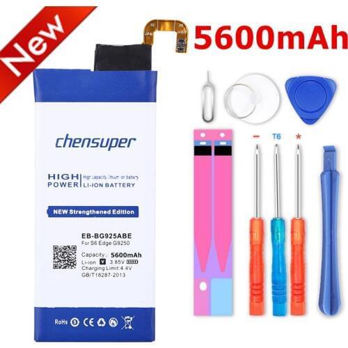 Chensuper EB-BG925ABE 5600mAh For Samsung GALAXY S6 Edge Battery G9250 G925F G925FQ G925S S6 Edge Battery