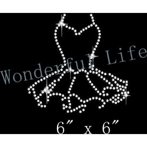 Free shipping STutuu Rhinestone Transfer Iron On Bling Iron-On Rhinestone Motif Transfer Hot Fix Clear Dress silhouette Dancer
