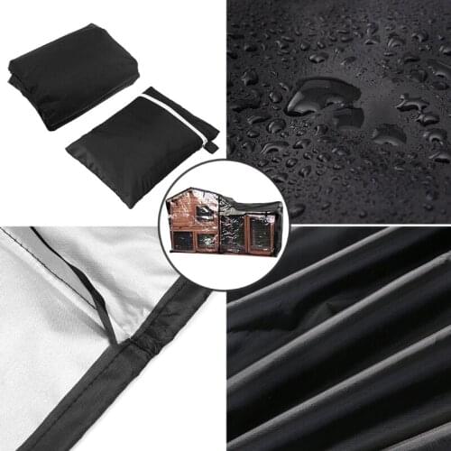 C1FA Rabbit Hutch Cover Durable Oxford Cloth Cage Covering for Double Deckers with Pointed Window Waterproof UV Resistant