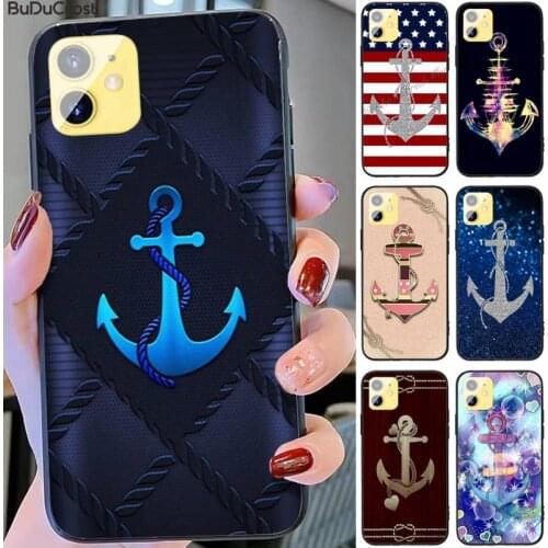 Stripes Anchor Boat Ship Phone Case For iPhone 12 11 Pro Max XS 8 7 6 6S Plus X 5S SE 2020 XR 12 Mini case