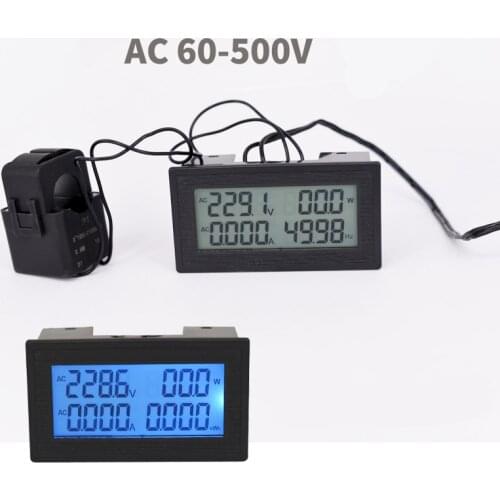 AC 5KW 60~500V Digital Voltage Meters indicator Power Energy Voltmeter Ammeter current Amps Volt wattmeter tester detector 100A
