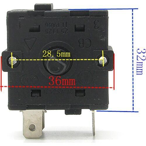 Electric Room Heater 3Pin Rotary Switch 16A 250V AC for Electric Heater Radiator Repair Parts