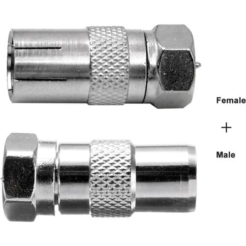F Type Male Plug Connector Socket to RF Coax For TV Aerial Female RF Adapters 1 Set