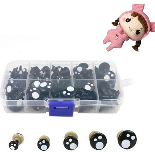 100Pcs/Boxes Kawaii Plastic Safety Eyes DIY Craft Supplies Plush Toys Stuffed Dolls Accessories Amigurumi Eyeballs Eyes Decor