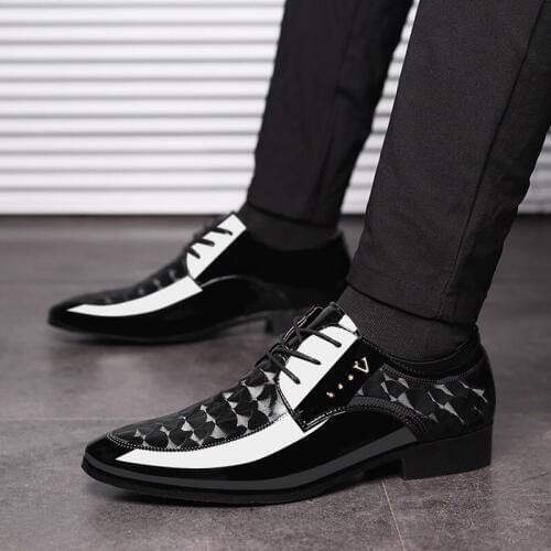 Big Size 38-48 Mens Classic Dress Shoes Patent Leather Oxford Shoes For Men Wedding Shoes Elegant Derbies Business Formal Shoe