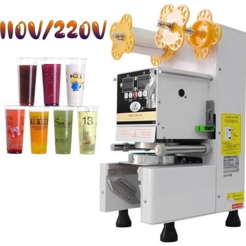 Commercial Sealer 220/110V Fully Automatic Soy Milk Drink Milk Tea Shop Paper Plastic Cup Universal Equipment 88/90/95MM Caliber