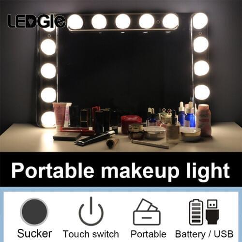 LEDGLE LED 5V Vanity Light Makeup Mirror Hollywood Vanity Lights Stepless Dimmable Wall Lamp 3 5Bulbs Kit for Dressing Table