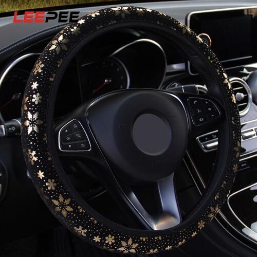 LEEPEE Shiny Snowflake Diameter 38cm Universal Car Steering-wheel Covers Car Accessories Car Steering Wheel Cover Car-styling