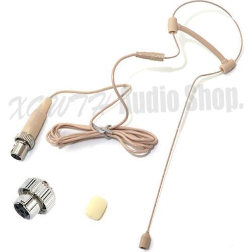 Xgwth Single Ear Omnidirectional Headset Microphone For MiPro Wireless System Mini XLR 4Pin lock Condenser Head Headworn Mic