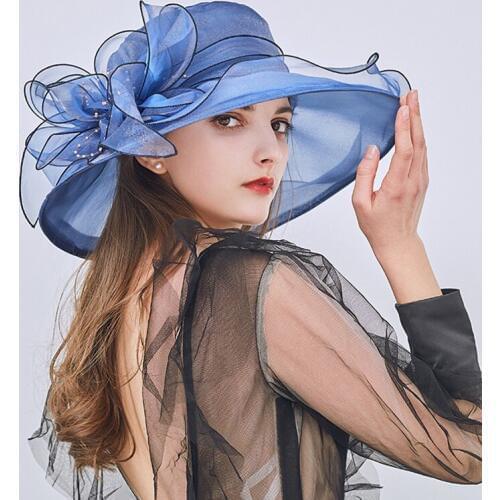 Mingjiebihuo transparent Summer Korean version of the net yarn organza beach shade sun hat Big flower fashion women girls