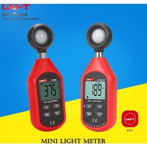 UNI-T UT383/UT383BT (Bluetooth) Mini Light Meter; Handheld Digital Illuminance Meter / Lumen Meter / Lux Meter