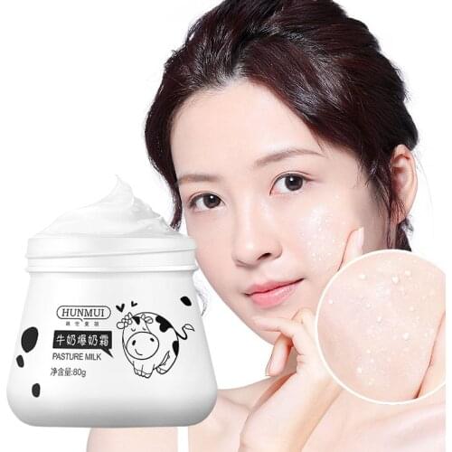 Milk Face Cream 80G Moisturizing Hydrate Nourish Brightening Care Skin Tone Shrink Pores Anti Age Sodium Hyaluronate For Women M