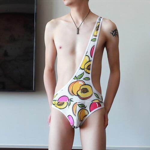 Mens Sexy Underwear Breathable Mesh Male Onesies Fitness Wrestling Suit Body Suits Thong Leotard Bodysuit Sexy