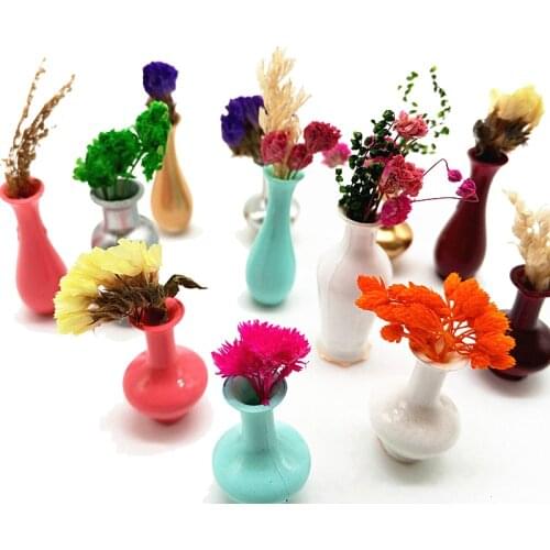 3pc Mini Flower Vase Set Miniatura Bonsai Garden Home Decoration Miniature Pvc Craft Micro Decor DIY