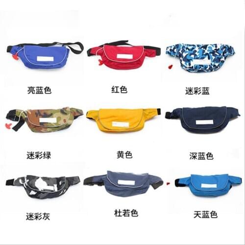 Waist-mounted inflatable life jacket for adult fishing portable pockets inflatable life jackets manual and automatic inflatable