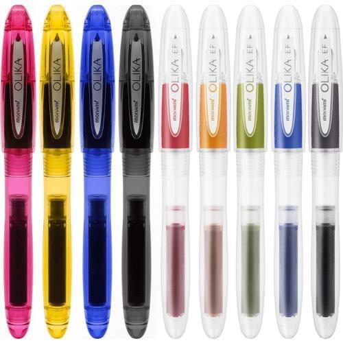Monami OLIKA Fountain Pens 0.38/0.5mm Extra Fine Tip 10 Colors for Student Office Small Gifts Writing