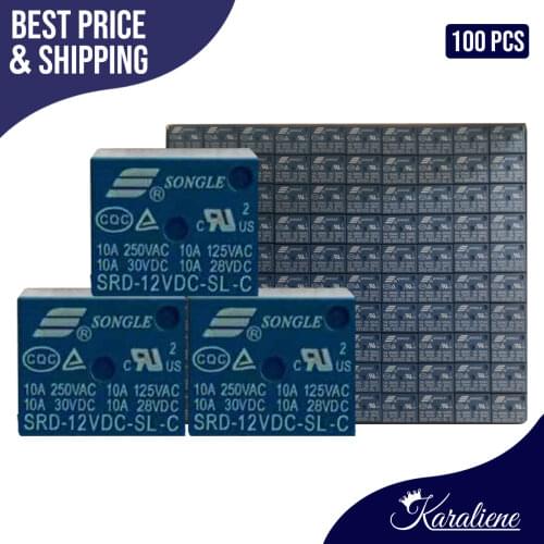 5PCS SRD-12VDC-SL-C 12VDC 10A 250V AC Power relay PCB Type T73-12V 5 feet SRD-12VDC-SL-C 10A 125V AC New original