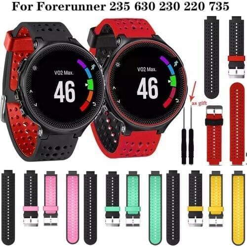 Strap For Garmin Forerunner 235 Watch Silicone Watch Band For Garmin Forerunner 220/230/235/620/630/735XT/235Lite Band Bracelet