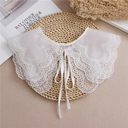 Shirt CollarWomen Decorative Bow Fake Collar Clothes Shirt Women Girls Chiffon Lace Fake False Collar Doll Collar Decorative Dou