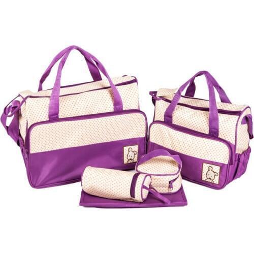 Discount! 5pcsMultifunction Mummy Bag Diagonal Diaper Backpack Pregnant Mother And Child Package Baby Diapers Bag