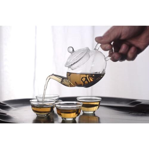 Ceremony Kettle High Temperature Resistance Glass Suspension Spring Filter Kung Fu Tea Pocket Capacity 250ml