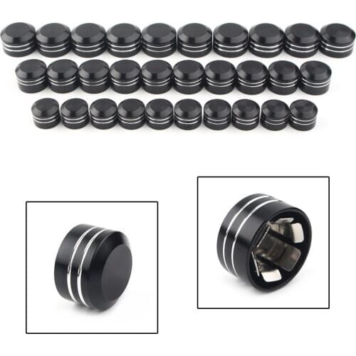 10Pcs CNC Inner Schrauben Motorcycle Bolt Topper Caps Cover Black For Harley Davidson 9mm 11.5mm 13mm