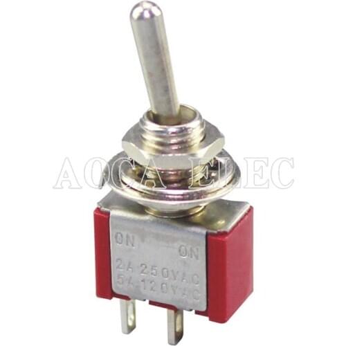 100PCS MTS-101R solder terminal 2 PIN ON-OFF latching toggle switch