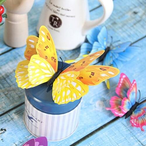 12Pcs Lifelike DIY 3D Multicolor Butterfly Magnet Fridge Magnet Wall Stickers Kids Baby Rooms Kitchen Home Decoration Free Glue
