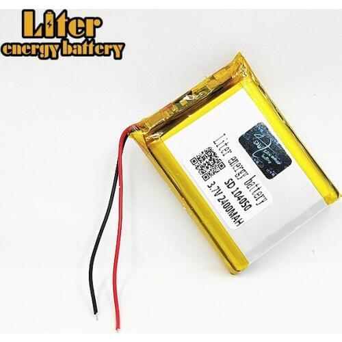 3.7V lithium polymer battery 104050 2400MAH Rechargeable Battery For MP3 MP4 DVD GPS BT Headset Power Bank Electric Toy