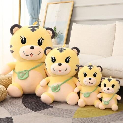 30-65cm Kawaii Backpack Tiger Stuffed Plush Soft Doll Toys Animals Sleeping Pillow for Kid Baby Children Birthday Christmas Gift