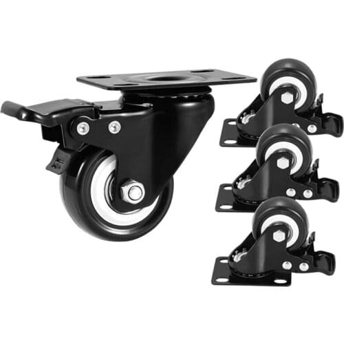 4PCS Replacement Swivel Caster Wheels Heavy Duty Furniture Wheels Polyurethane Foam No Noise Wheels Durable Floor Protecting