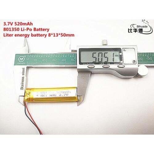 5pcs Liter energy battery Good Qulity 3.7V,520mAH,801350 Polymer lithium ion / Li-ion battery for TOY,POWER BANK,GPS,mp3,mp4