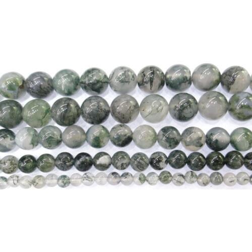AA level Natural Water grass agates Loose Beads 15"Strand Natural Stone 4 6 8 10 12MM Pick Size For Jewelry Making Diy Bracelet