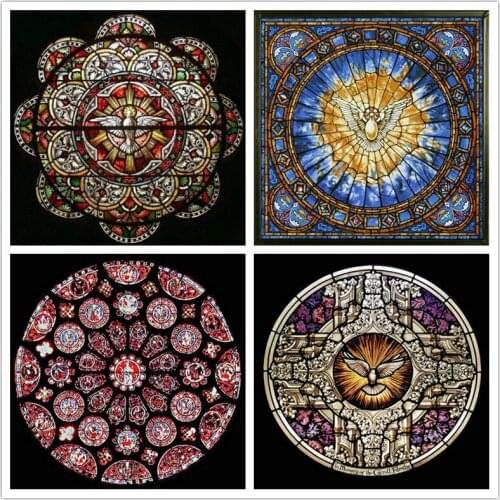 ARTBACK Diamond Painting Religious Mandala Pattern 3d Diamond Embroidery Full Square Drill Diamond Mosaic Art Deco 50x50cm