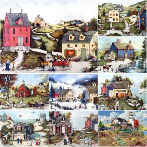 New 5D DIYScenery Diamond Painting Snow Scene Diamond Embroidery Cross Stitch Full Square Round Drill Manual Gift Home Decor