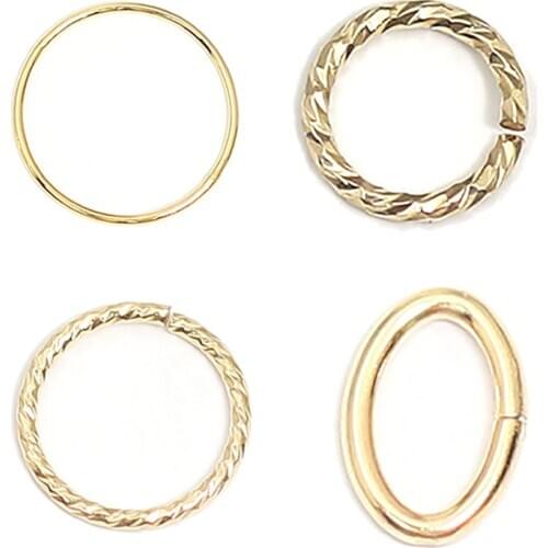 Beadsnice ID39948smt4 Gold Filled Open/Close Jump Ring Jewelry Findings Bracelet Connector Twisted Jump Rings