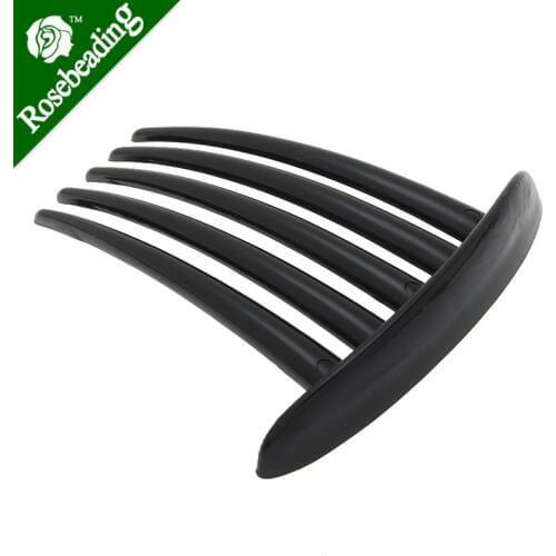 72x81mm Black Acrylic hair comb with 5 teeths,20pcs/lot-C4474