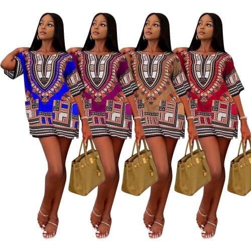 Dashiki fashion design African traditional printed cotton Dashiki T-shirts for unisex Tribal Ethnic Succunct Hippie 2021 Fall