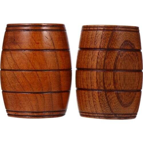 2pcs Wooden Cup Beer Barrel Modeling Cup Multipurpose Cup Drinking Cup Wooden Glass, Water Cup, Beer Cup
